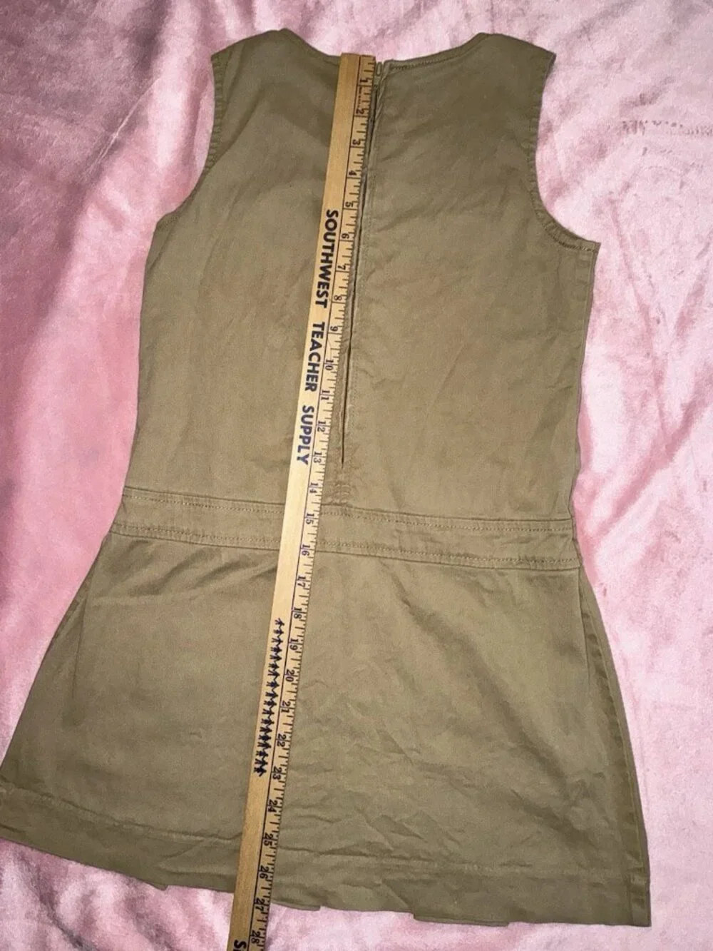 The Childrens Place Girls Size 8P 8 Plus Tan  Uniform Jumper Dress Pleated READ - Picture 7 of 7
